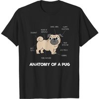 T-shirt Anatomie d'un Carlin pour Hommes en Noir — T-shirts pour hommes