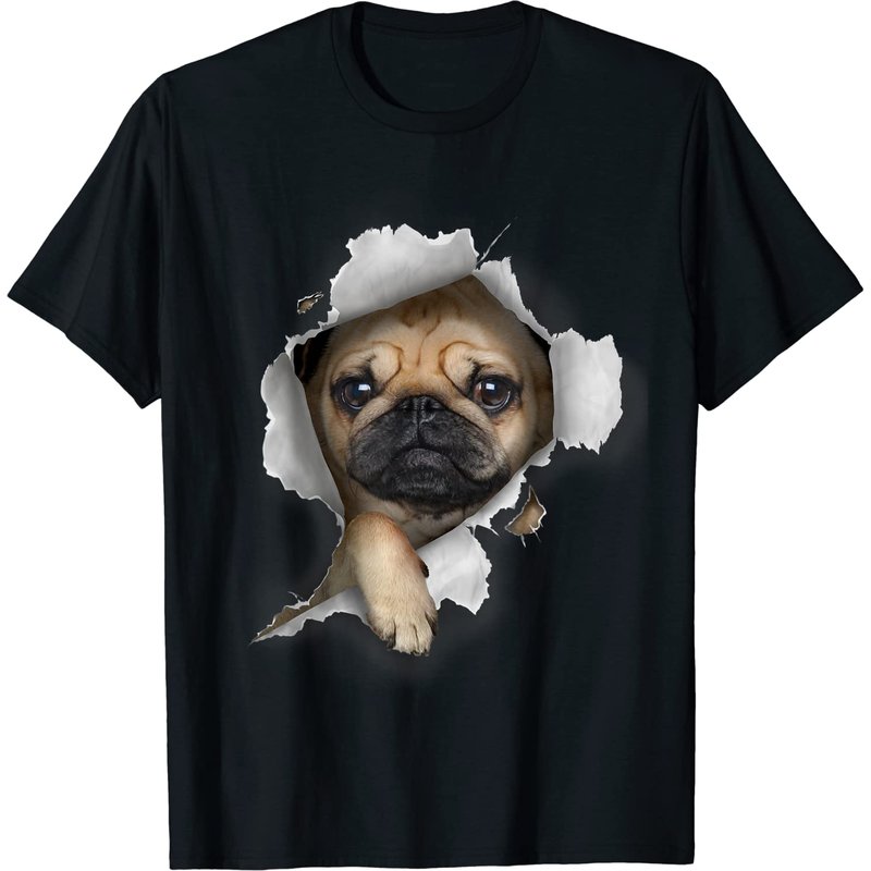 T-shirt Mignon de Chiot Carlin pour Hommes — T-shirts pour hommes
