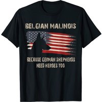 Belgian Malinois American Flag T-Shirt for Men