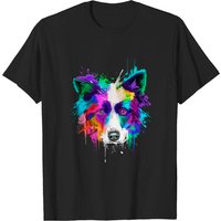 Splash Art Border Collie T-Shirt for Men