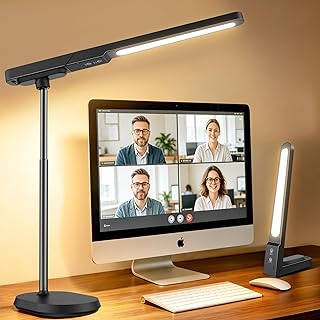 Lampe de Bureau LED avec 3 Modes de Couleur et Luminosité Dimmable