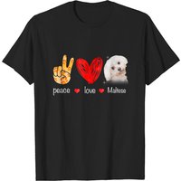 T-Shirt Peace Love Maltese Dog pour hommes — T-shirts pour hommes