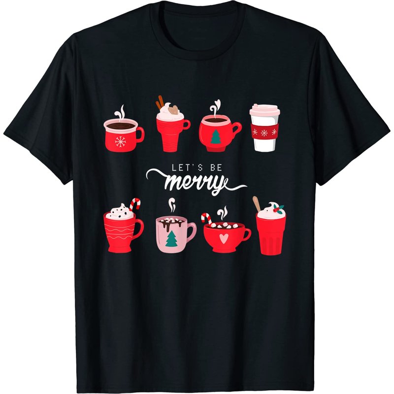 T-shirt Let's Be Merry Boissons Chaudes Mugs de Noël pour Hommes — T-shirts pour hommes