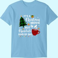 T-shirt de Noël avec film et arbre de Noël en plaid pour hommes — T-shirts pour hommes