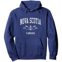 Hoodie à Capuche Vintage de la Nouvelle-Écosse avec Rame et Ancre — Sweats à capuche pour hommes
