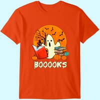 T-shirt pour hommes Books Moon Ghost Halloween Bookworm Librarian — T-shirts pour hommes