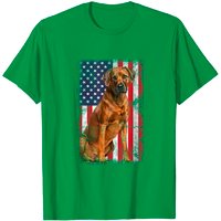 Rhodesian Ridgeback Dog American Flag Vintage T-Shirt for Men