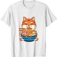 Kawaii Anime Shiba Inu Dog Ramen Noodles T-Shirt for Men