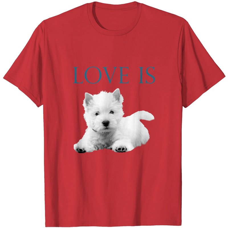 T-shirt Love Is West Highland White Terrier Westie pour hommes — T-shirts pour hommes