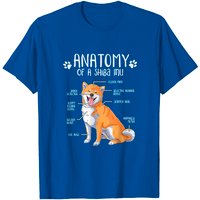 T-Shirt pour Hommes Amoureux des Chiens Shiba Inu Anatomie — T-shirts pour hommes