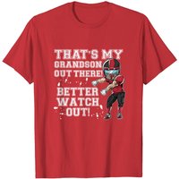 T-Shirt Rouge Football Ça, C'est Mon Petit-Fils Pour Hommes — T-shirts pour hommes