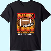 Football Grandma T-Shirt for Men in Black
