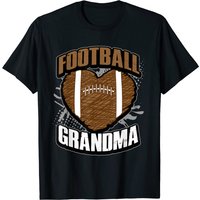 Football Grandma Pigskin Heart T-Shirt for Men