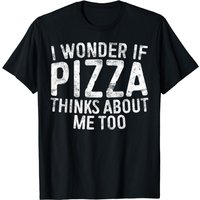 T-shirt I Wonder If Pizza Thinks About Me Too pour hommes — T-shirts pour hommes