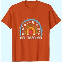 T-shirt Enseignant ESL Arc-en-ciel Retour à l'école pour hommes
