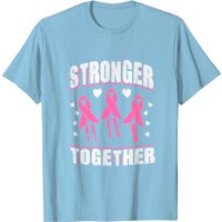 Breast Cancer Stronger Together Dancing Pink Ribbons T-Shirt for Men — Mens T Shirts
