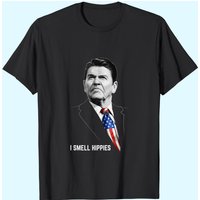 I Smell Hippies | T-Shirt Ronald Reagan Conservateur pour Hommes — T-shirts pour hommes