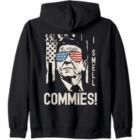 Vintage Ronald Reagan Hoodie with Flag and Sunglasses