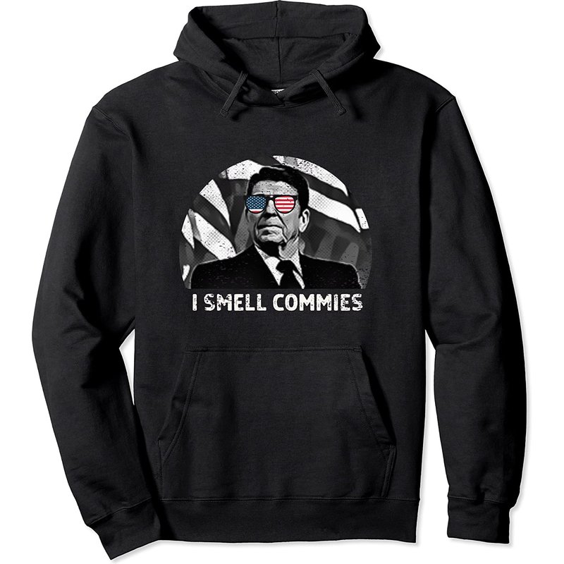 I Smell Commies Ronald Reagan Pull Hoodie Conservateur — Sweats à capuche pour hommes