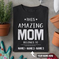T-Shirt Personnalisé "Mom Belongs To" pour Hommes - Noir — T-shirts pour hommes