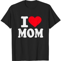 T-shirt I Love Mom pour hommes en noir