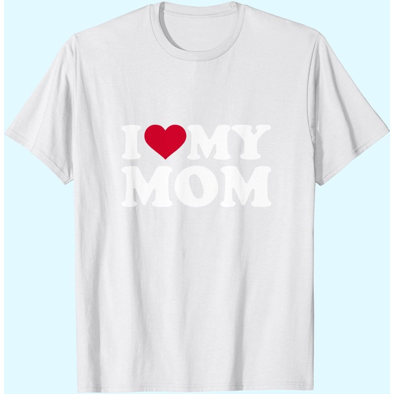 T-shirt I Love My Mom pour hommes en noir — T-shirts pour hommes