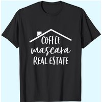 T-shirt Coffee Mascara Real Estate pour hommes - Noir