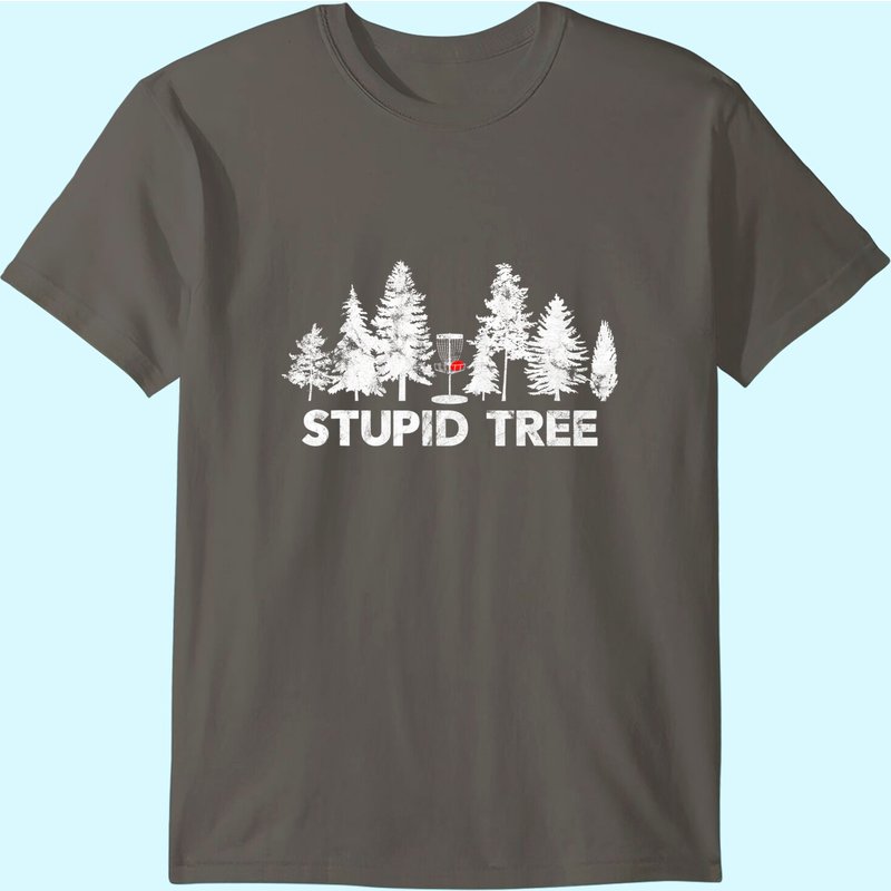 Funny Disc Golf Stupid Tree T-Shirt for Men