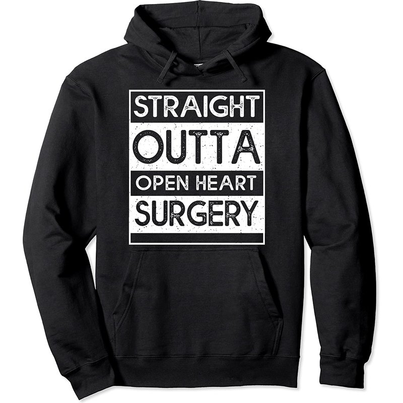 Hoodie Pullover Straight Outta Open Heart Surgery — Sweats à capuche pour hommes