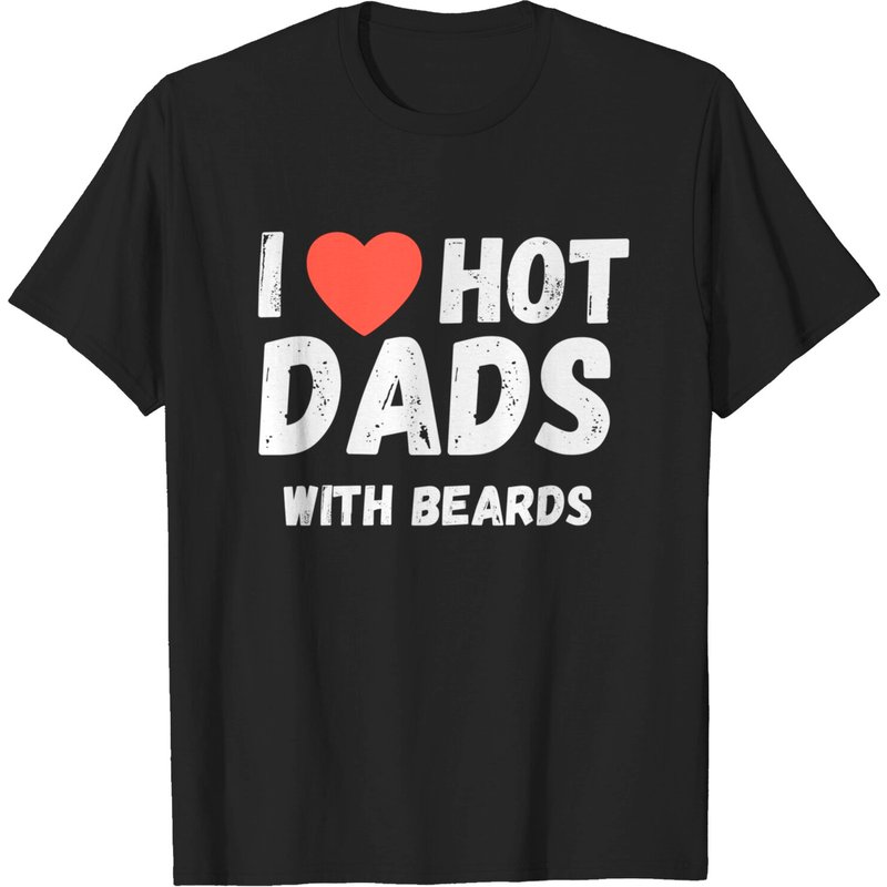 T-shirt I Love Hot Dads pour hommes en noir — T-shirts pour hommes