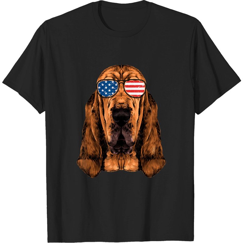 T-shirt pour hommes Bloodhound avec drapeau américain