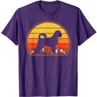 T-shirt Vintage Chien d'Eau Portugais Silhouette au Coucher de Soleil pour Hommes — T-shirts pour hommes