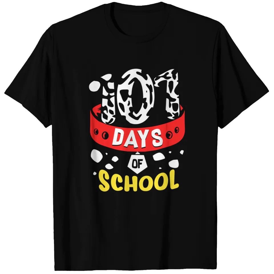 T-shirt pour hommes Dalmatien 101 School Days Noir