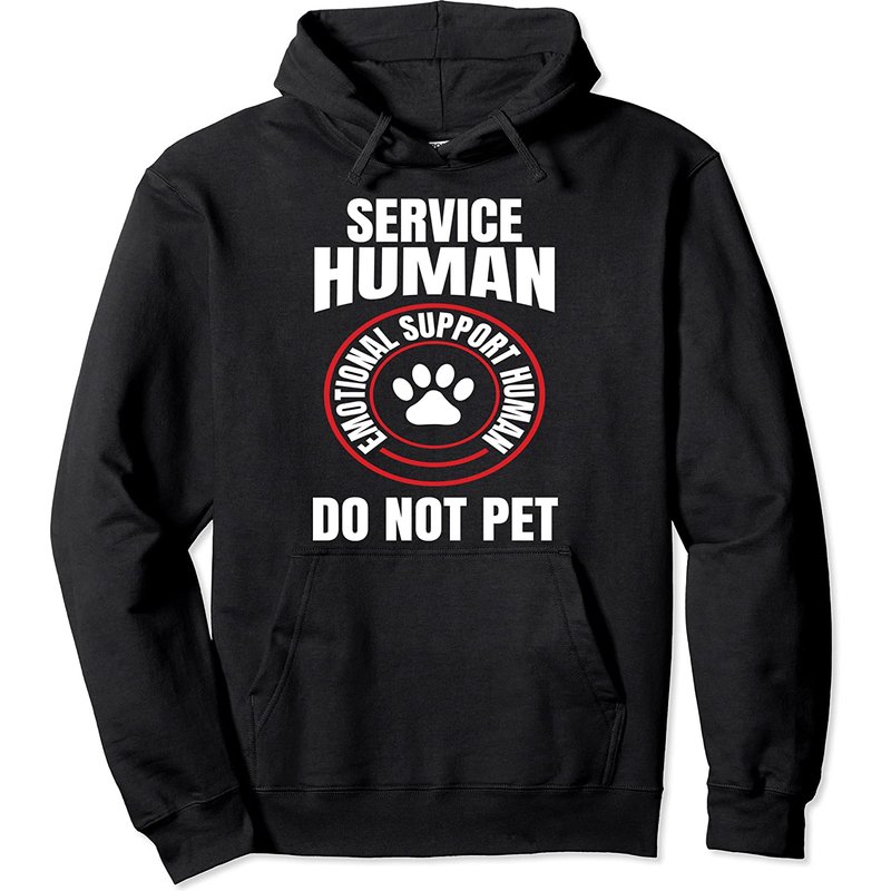 Emotional Support Human Service Dog Joke Pullover Hoodie — Mens Hoodies