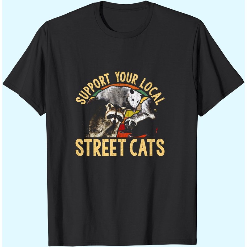 T-shirt pour hommes Raccoon, Skunk - Soutenez les chats de rue — T-shirts pour hommes