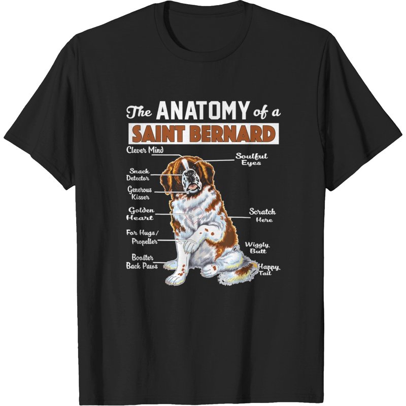 T-shirt Anatomie d'un Saint Bernard pour hommes — T-shirts pour hommes