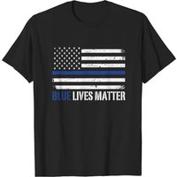 T-shirt pour hommes Blue Lives Matter avec drapeau américain — T-shirts pour hommes
