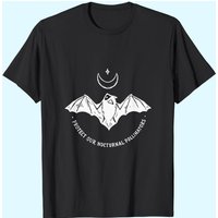 T-shirt Halloween Protect Our Nocturnal Polalinators Bat with Moon — T-shirts pour hommes