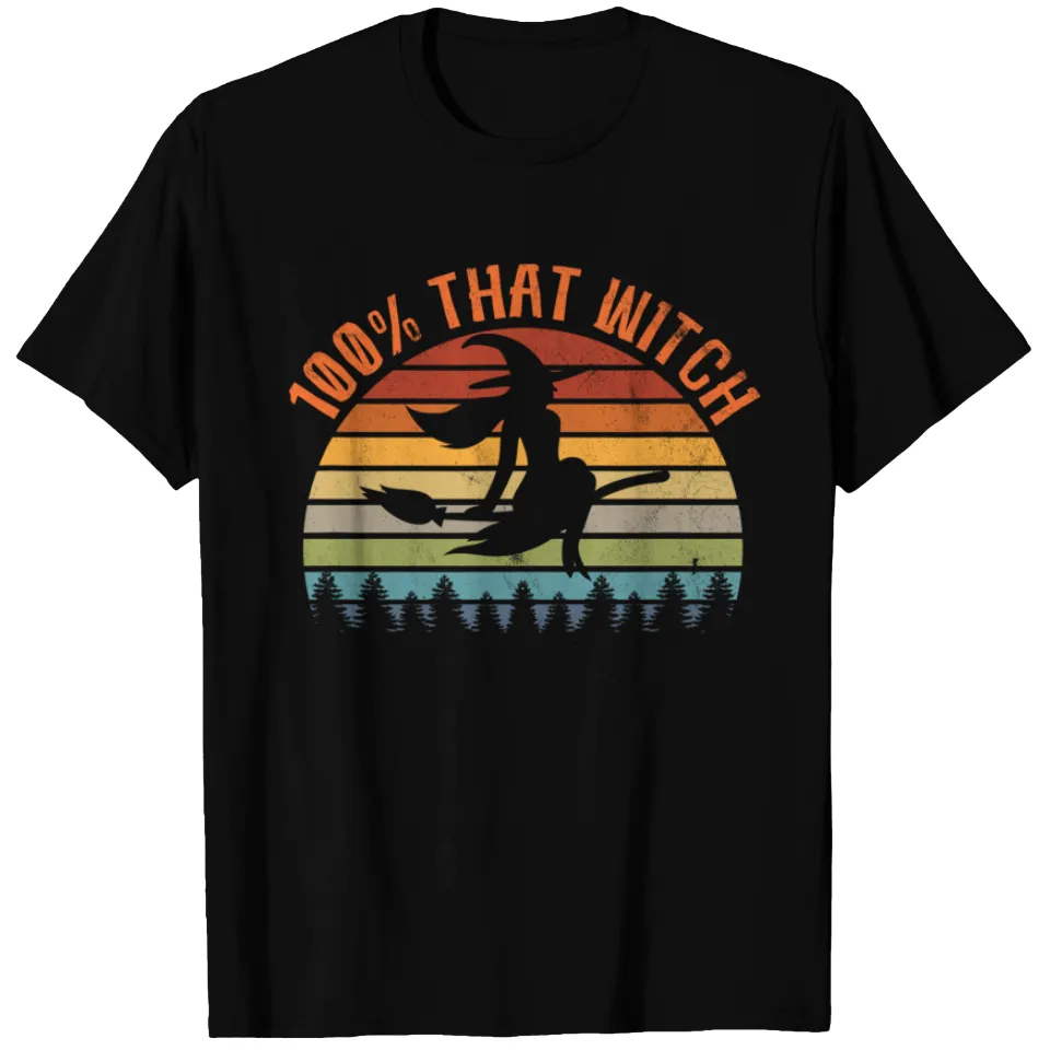 100% That Witch - T-shirt Vintage Humoristique d'Halloween pour Hommes — T-shirts pour hommes