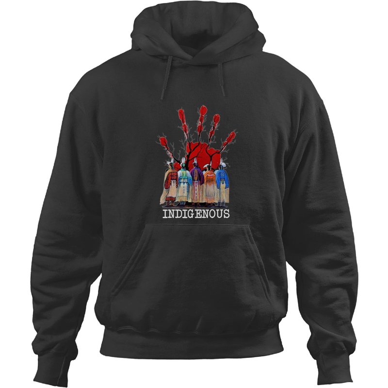 Native American Indigenous Red Hand Hoodie — Mens Hoodies