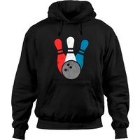 Hoodie Distressé pour Hommes avec Quilles et Boule de Bowling — Sweats à capuche pour hommes