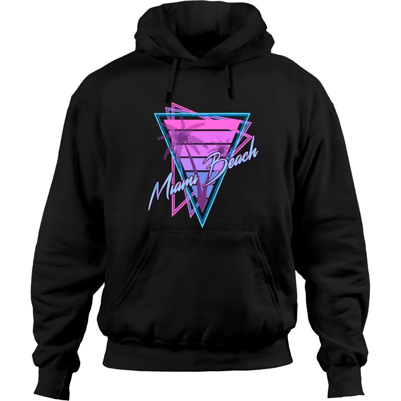 Hoodie pour hommes Miami Beach Vintage 80s — Sweats à capuche pour hommes
