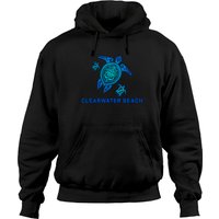 Hoodie Tribal Tortue de Mer Bleu de Clearwater Beach Floride — Sweats à capuche pour hommes