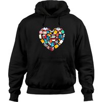 Hoodie en forme de cœur pour les amoureux des livres et bibliothécaires — Sweats à capuche pour hommes