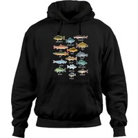 Hoodie de pêche sur les espèces de poissons d'eau douce
