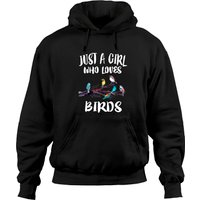 Juste une fille qui aime les oiseaux Hoodie unisexe noir — Sweats à capuche pour hommes