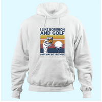 Hoodie J'aime le Bourbon et le Golf et Peut-être 3 Personnes — Sweats à capuche pour hommes