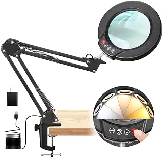 Loupe 12X avec lumière et pince - Lampe de bureau LED — Lampe de bureau menée