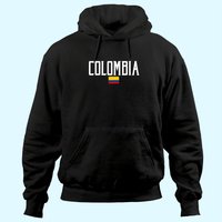 Hoodie Vintage Drapeau Colombie avec Texte Blanc — Sweats à capuche pour hommes