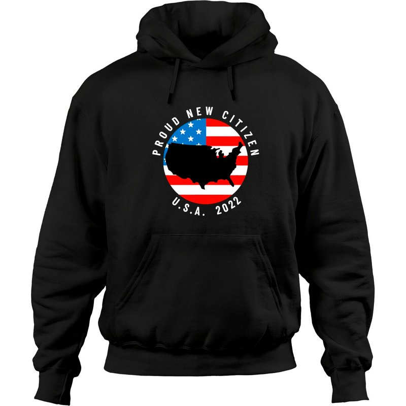 Proud New Citizen USA 2021 Citizenship Gift Hoodie — Mens Hoodies